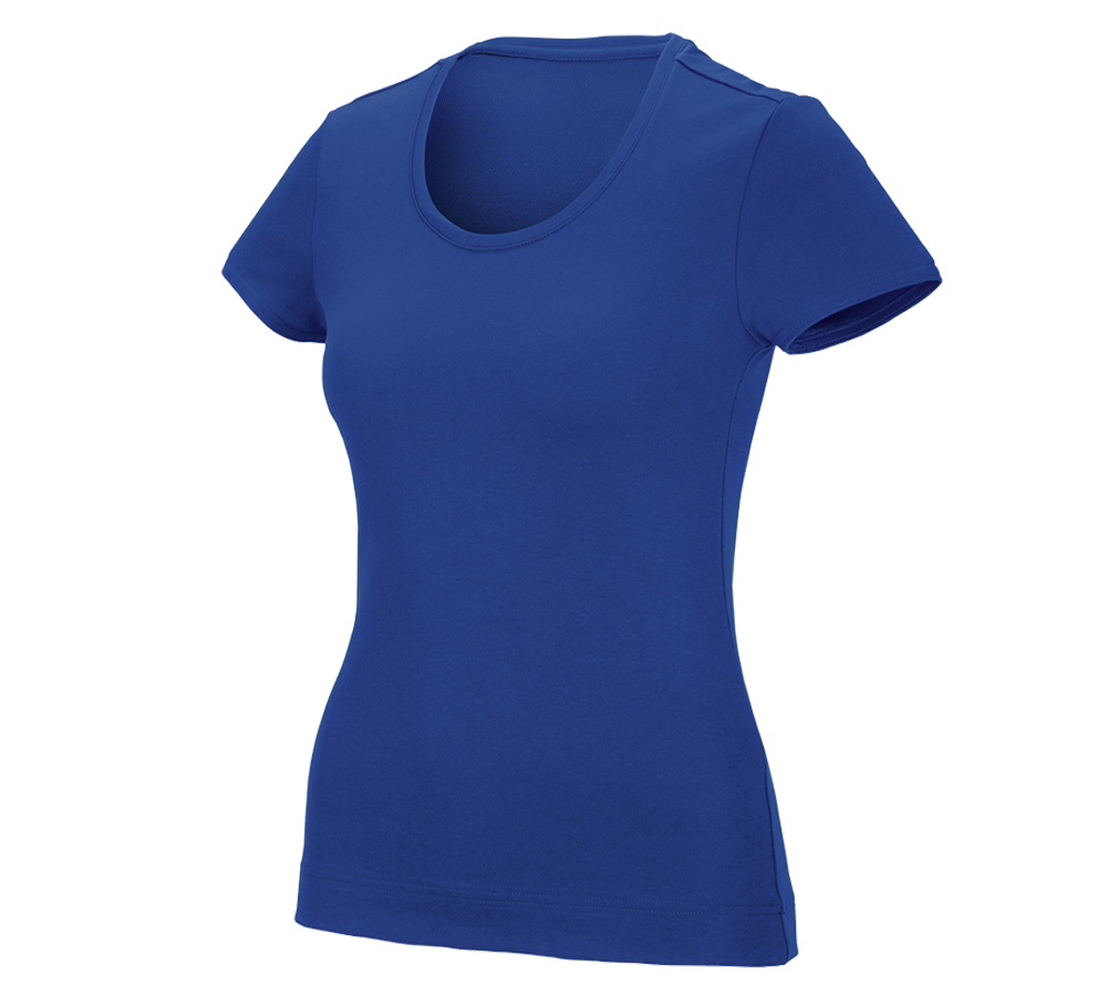 Shirts & Co.: e.s. Funktions T-Shirt poly cotton, Damen + kornblau