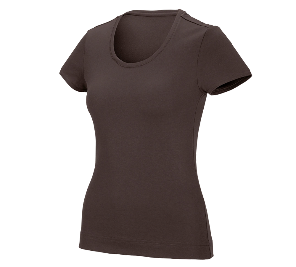 Shirts & Co.: e.s. Funktions T-Shirt poly cotton, Damen + kastanie