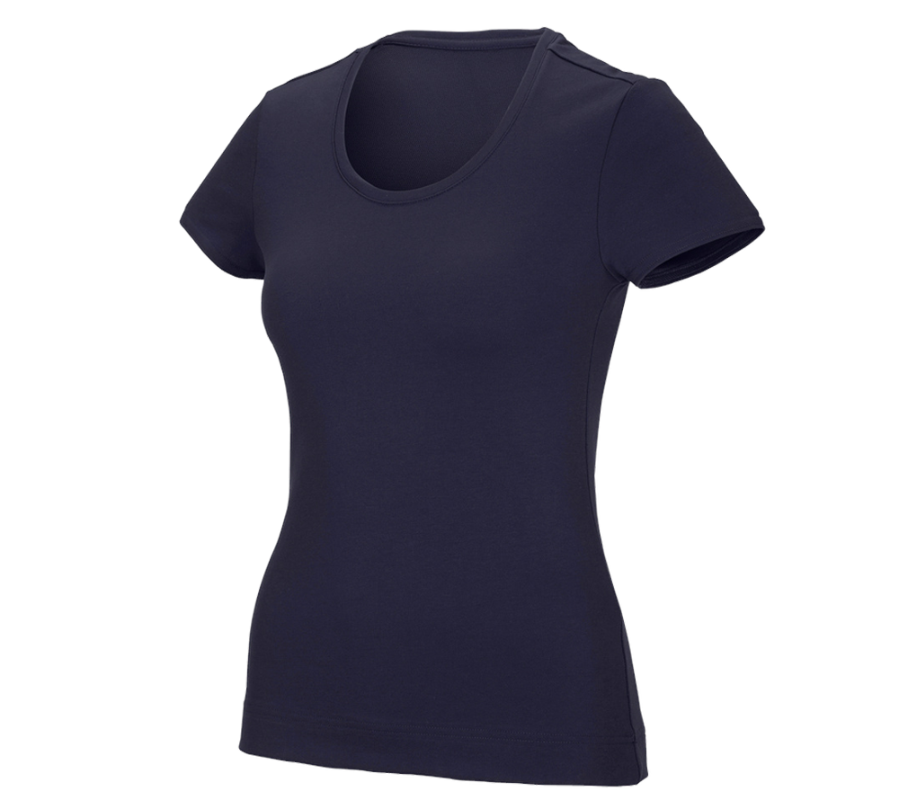 Shirts & Co.: e.s. Funktions T-Shirt poly cotton, Damen + dunkelblau