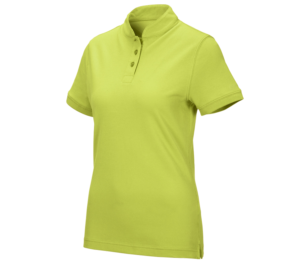 Shirts & Co.: e.s. Polo-Shirt cotton Mandarin, Damen + maigrün