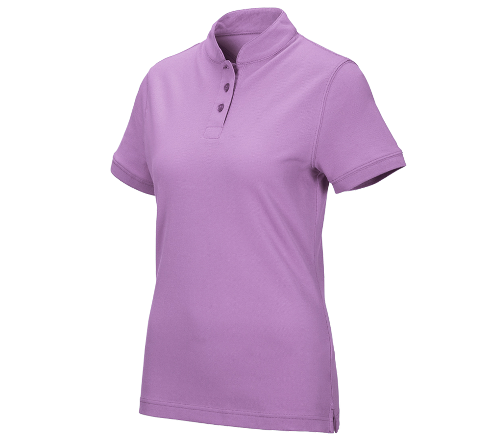 Shirts & Co.: e.s. Polo-Shirt cotton Mandarin, Damen + lavendel