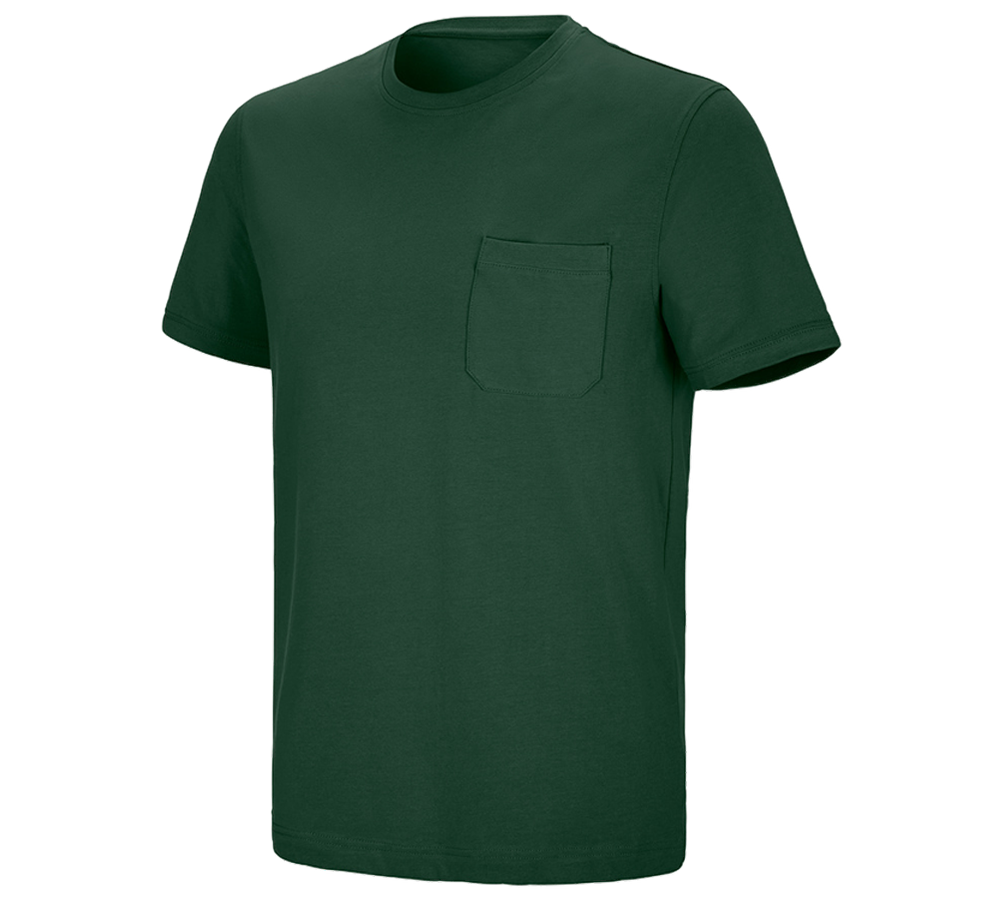 Shirts & Co.: e.s. T-Shirt cotton stretch Pocket + grün