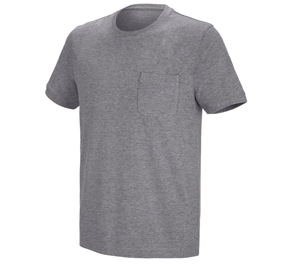 Shirts & Co.: e.s. T-Shirt cotton stretch Pocket + graumeliert