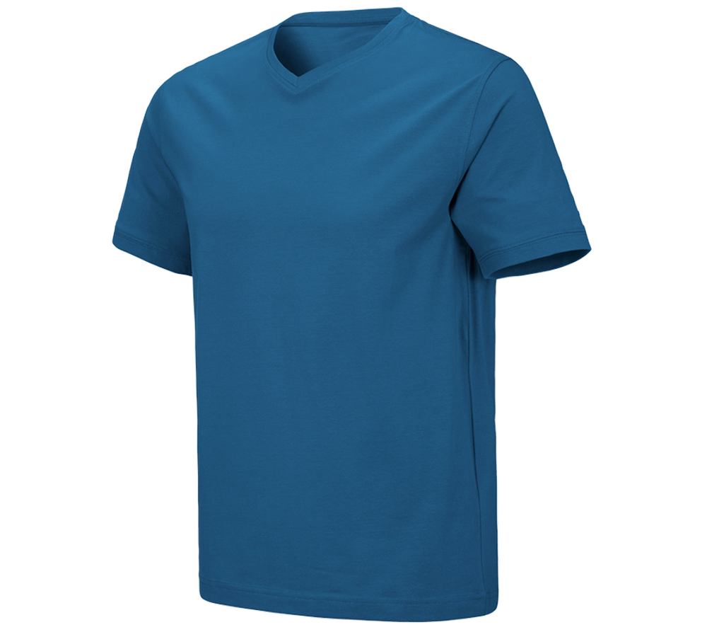 Shirts & Co.: e.s. T-Shirt cotton stretch V-Neck + atoll