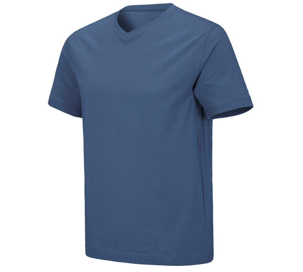Shirts & Co.: e.s. T-Shirt cotton stretch V-Neck + kobalt