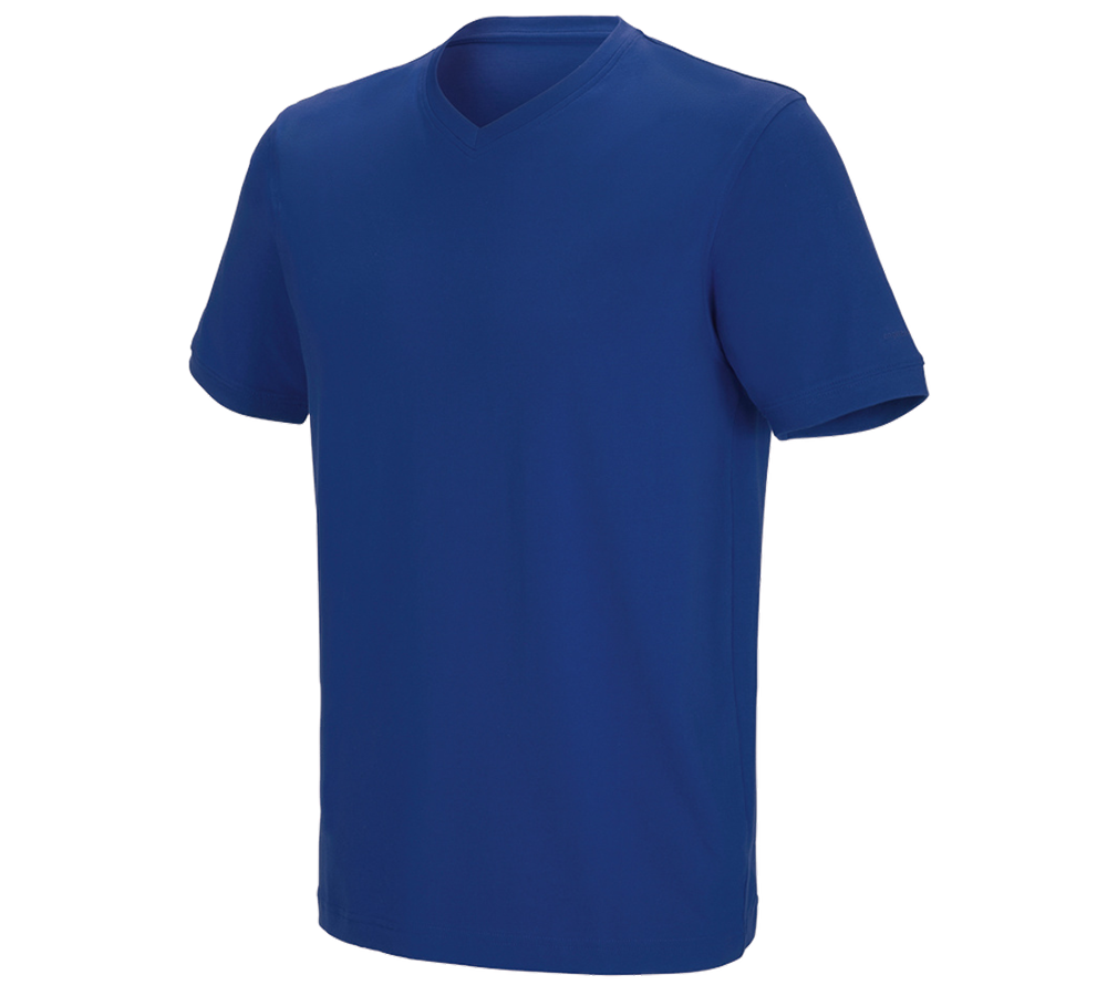 Shirts & Co.: e.s. T-Shirt cotton stretch V-Neck + kornblau