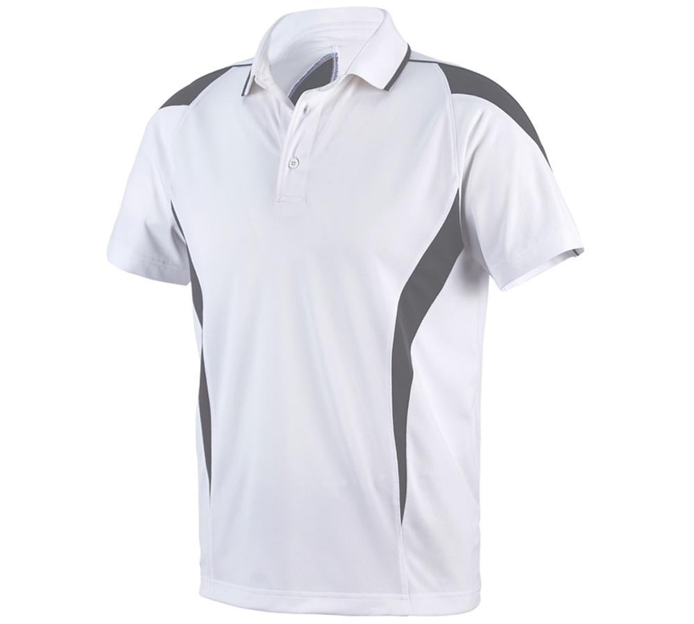 Shirts & Co.: e.s. Funktions Polo-Shirt poly Silverfresh + weiß/zement