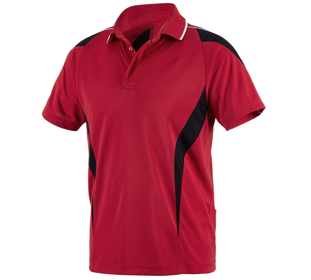 Themen: e.s. Funktions Polo-Shirt poly Silverfresh + rot/schwarz