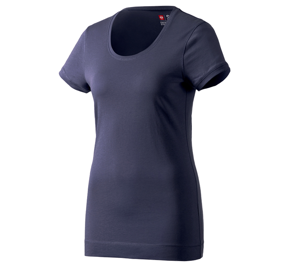 Themen: e.s. Long-Shirt cotton, Damen + dunkelblau