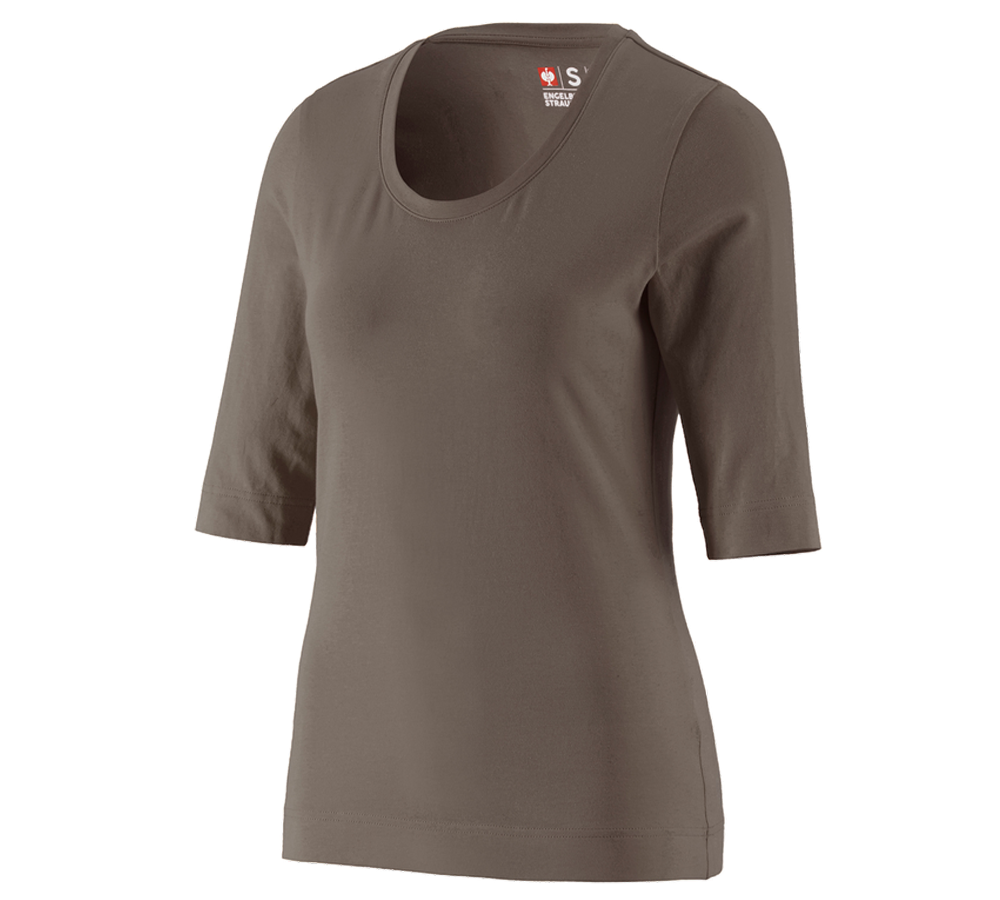 Themen: e.s. Shirt 3/4-Arm cotton stretch, Damen + stein