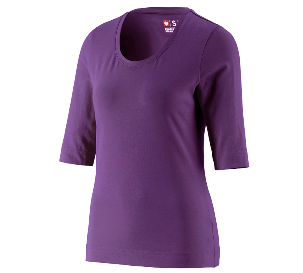 Themen: e.s. Shirt 3/4-Arm cotton stretch, Damen + violett