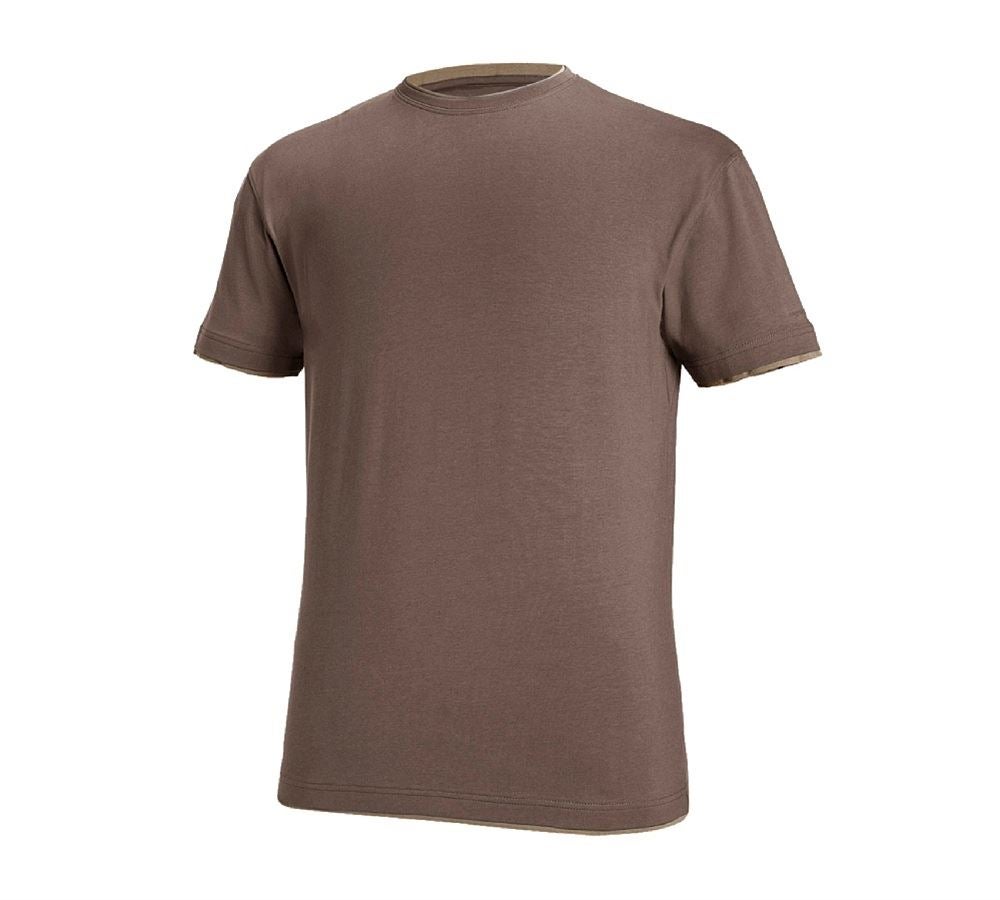 Installateur / Klempner: e.s. T-Shirt cotton stretch Layer + kastanie/haselnuss