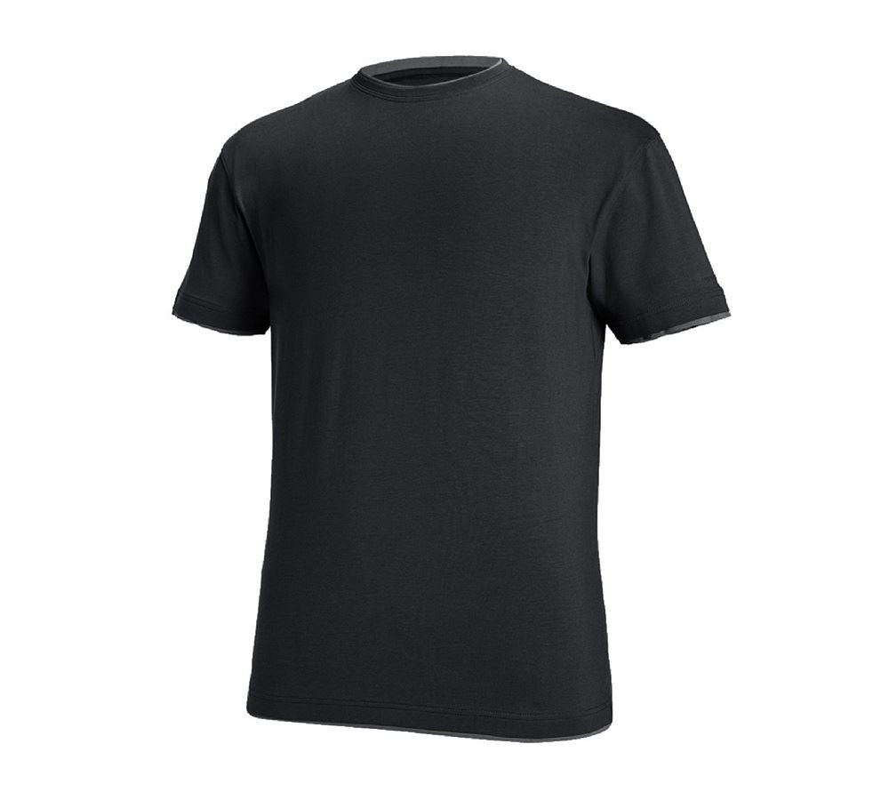 Installateur / Klempner: e.s. T-Shirt cotton stretch Layer + schwarz/zement