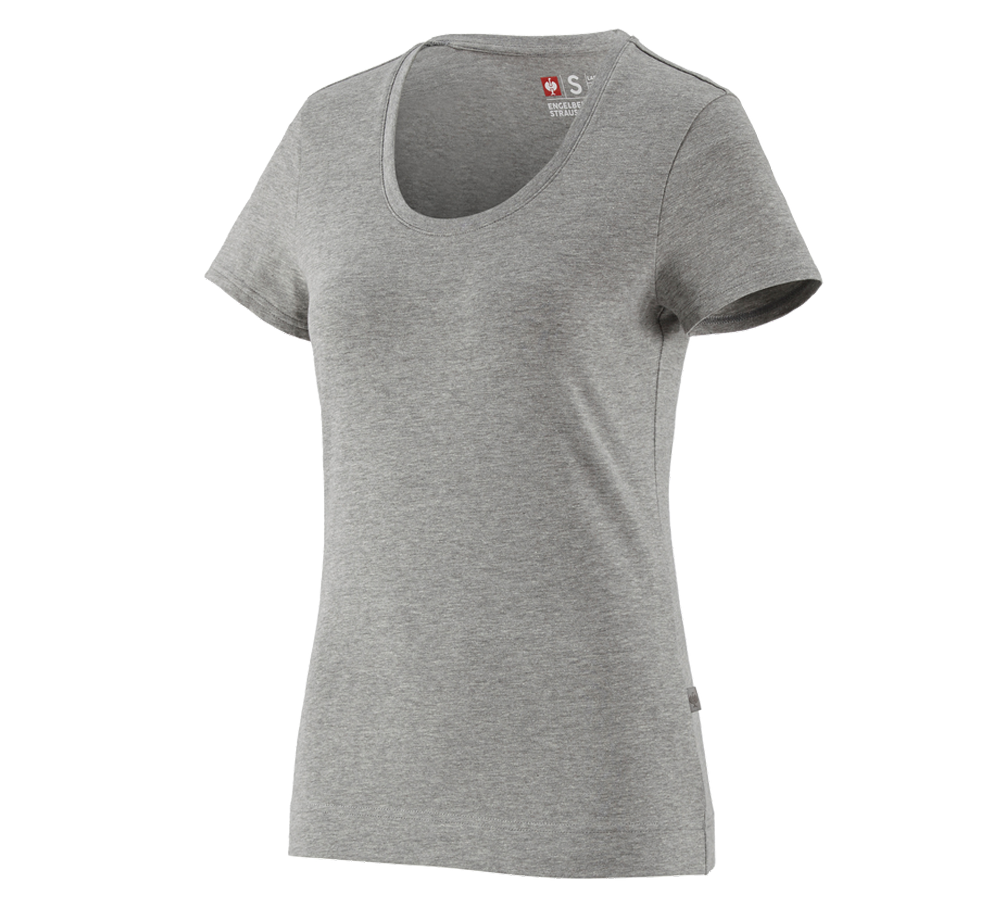 Shirts & Co.: e.s. T-Shirt cotton stretch, Damen + graumeliert