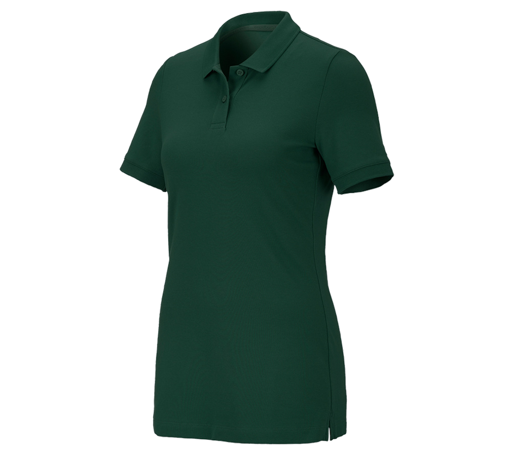 Shirts & Co.: e.s. Piqué-Polo cotton stretch, Damen + grün