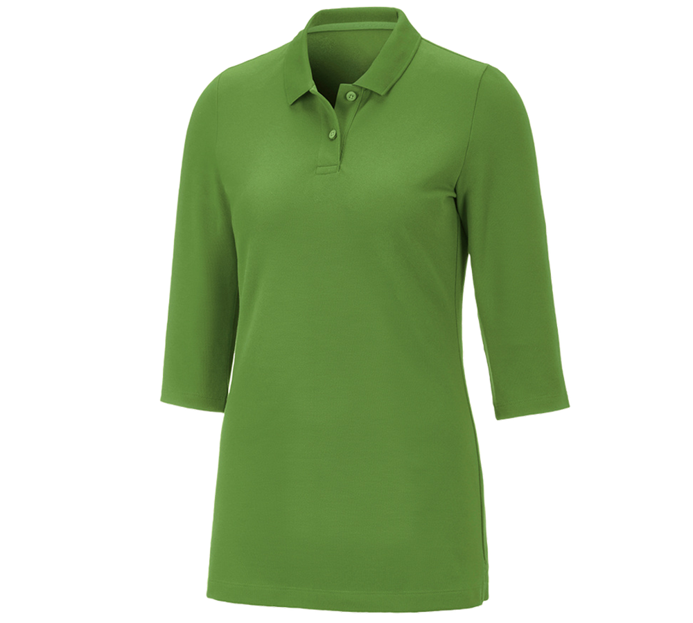 Shirts & Co.: e.s. Piqué-Polo 3/4 Arm cotton stretch, Damen + seegrün