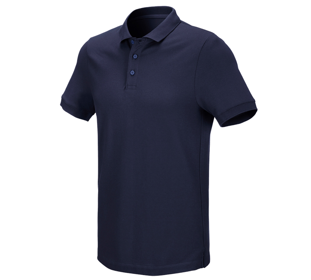 Shirts & Co.: e.s. Piqué-Polo cotton stretch + dunkelblau