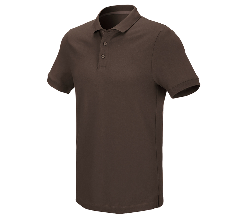 Shirts & Co.: e.s. Piqué-Polo cotton stretch + kastanie