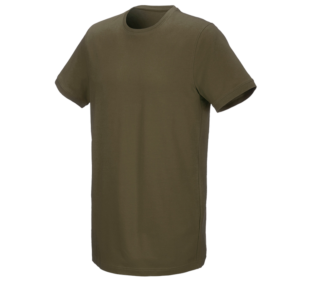 Installateur / Klempner: e.s. T-Shirt cotton stretch, long fit + schlammgrün