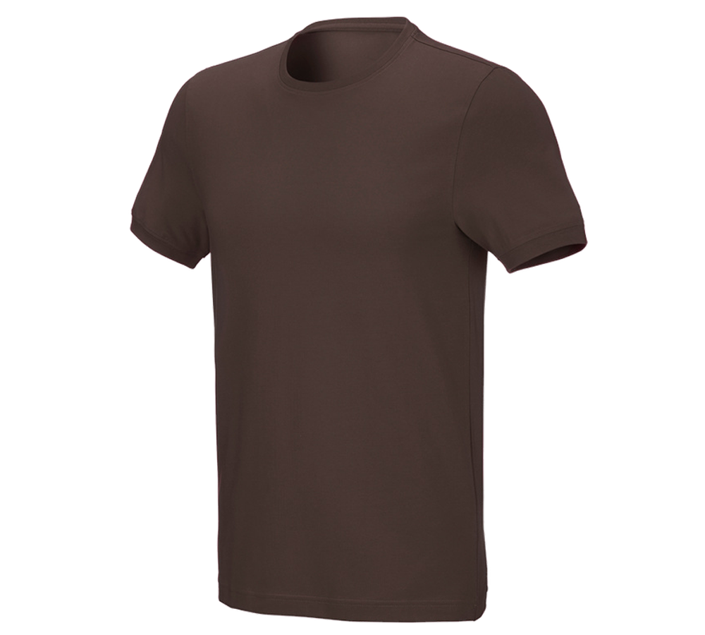 Themen: e.s. T-Shirt cotton stretch, slim fit + kastanie