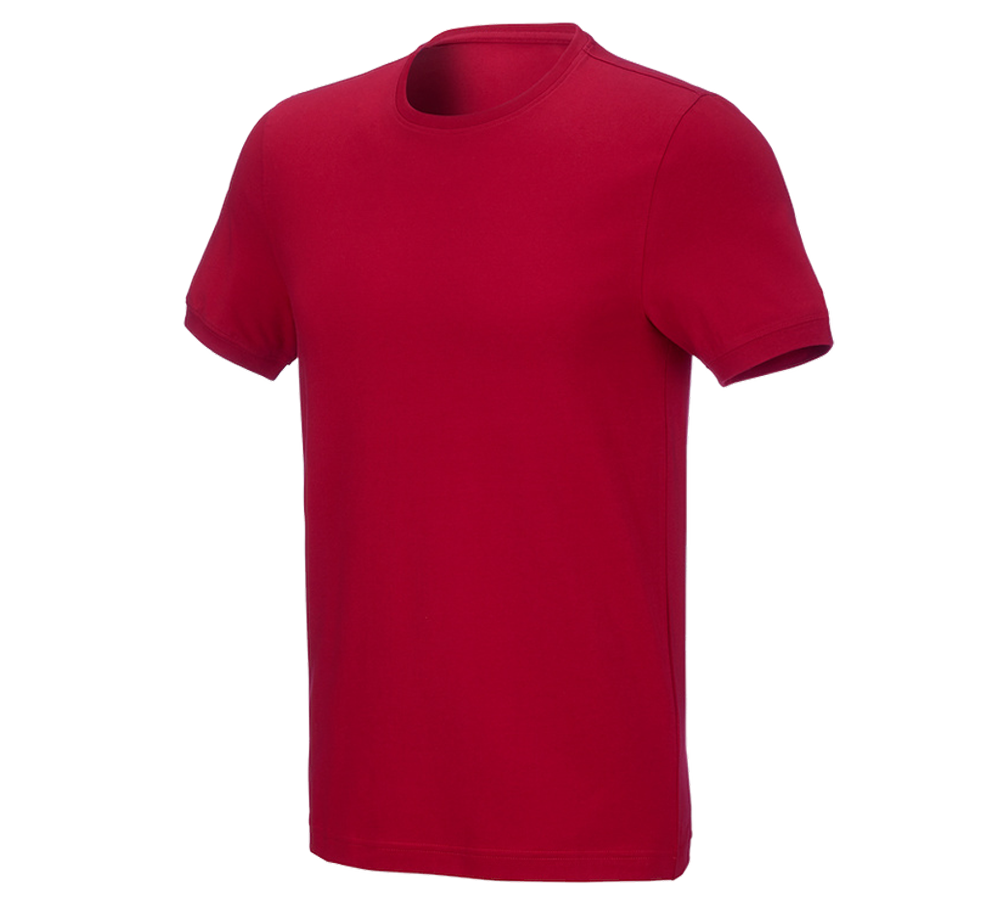 Themen: e.s. T-Shirt cotton stretch, slim fit + feuerrot