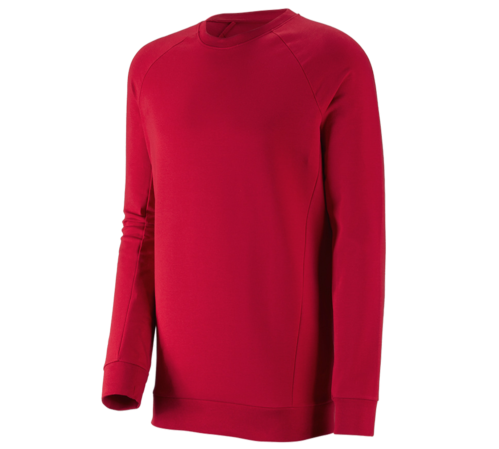 Shirts & Co.: e.s. Sweatshirt cotton stretch, long fit + feuerrot