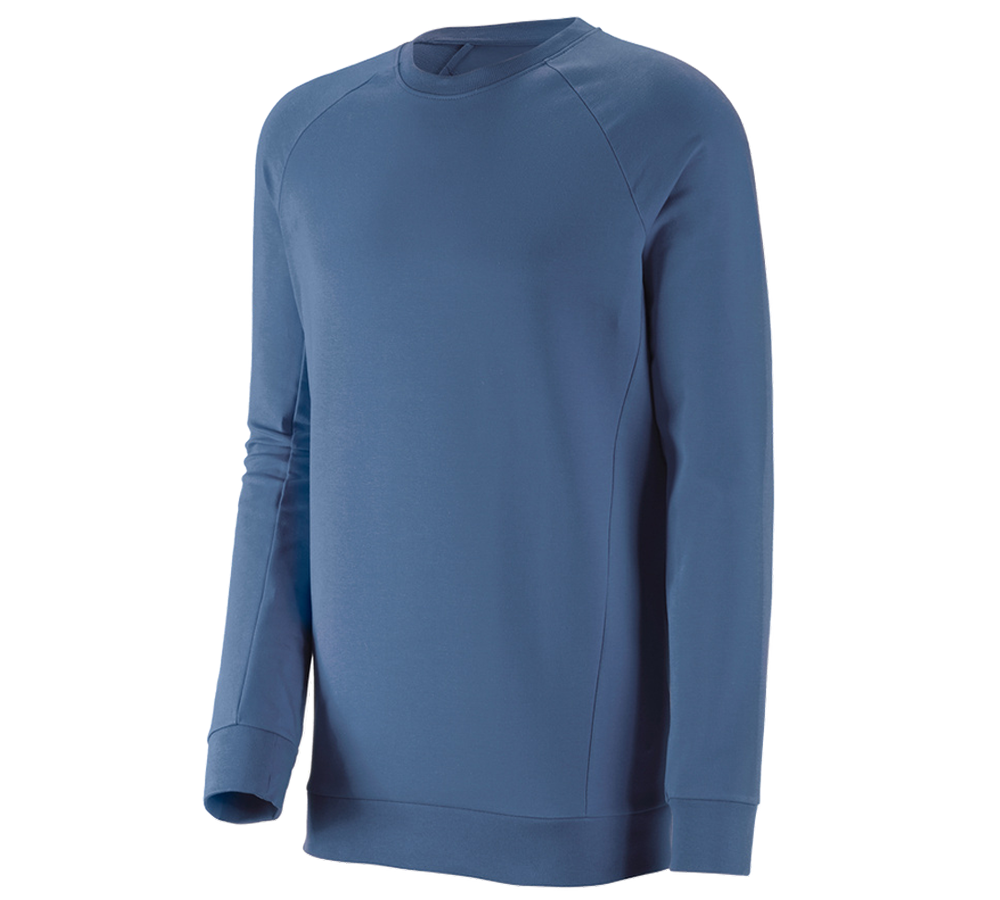 Shirts & Co.: e.s. Sweatshirt cotton stretch, long fit + kobalt