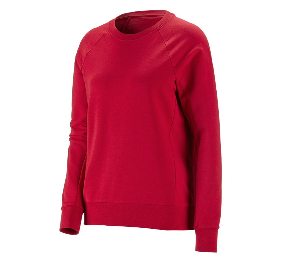 Themen: e.s. Sweatshirt cotton stretch, Damen + feuerrot