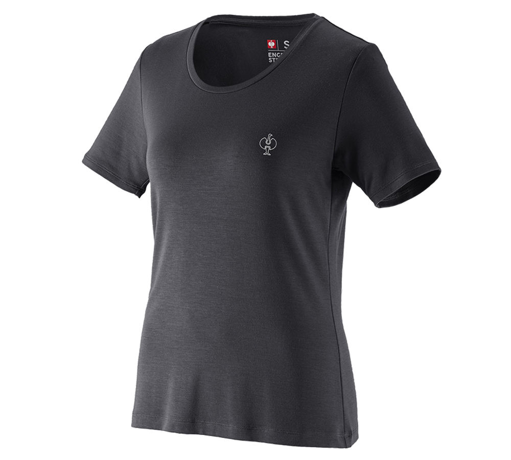 Shirts & Co.: Modal-Shirt e.s. ventura vintage, Damen + schwarz