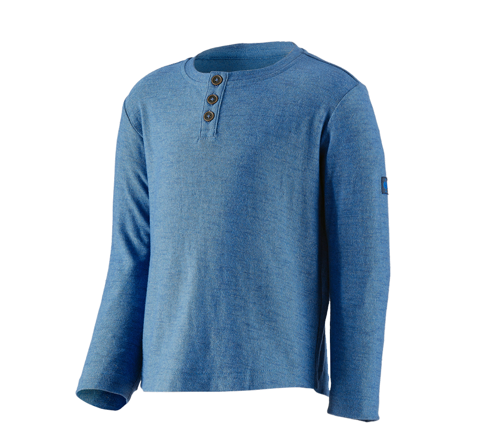 Shirts & Co.: Longsleeve e.s. vintage, Kinder + arktikblau melange