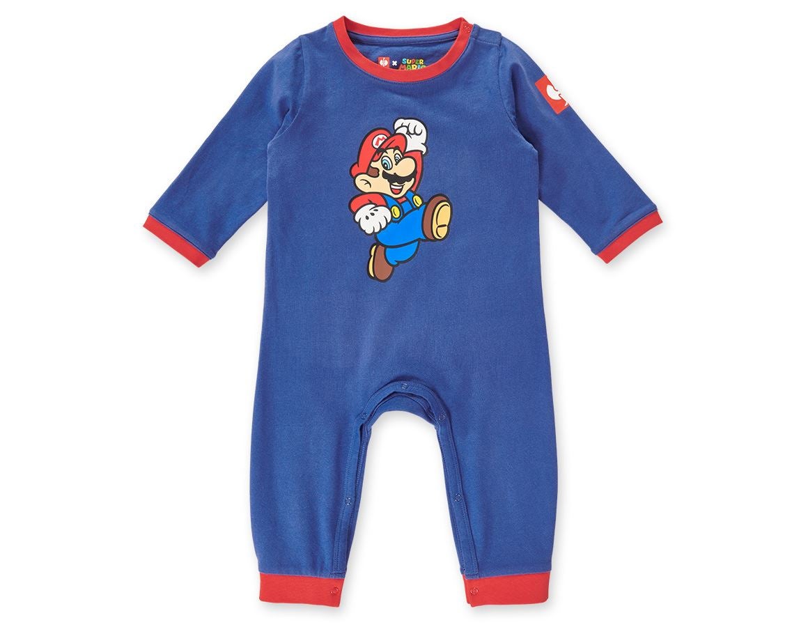 Bekleidung: Super Mario Baby-Body + alkaliblau