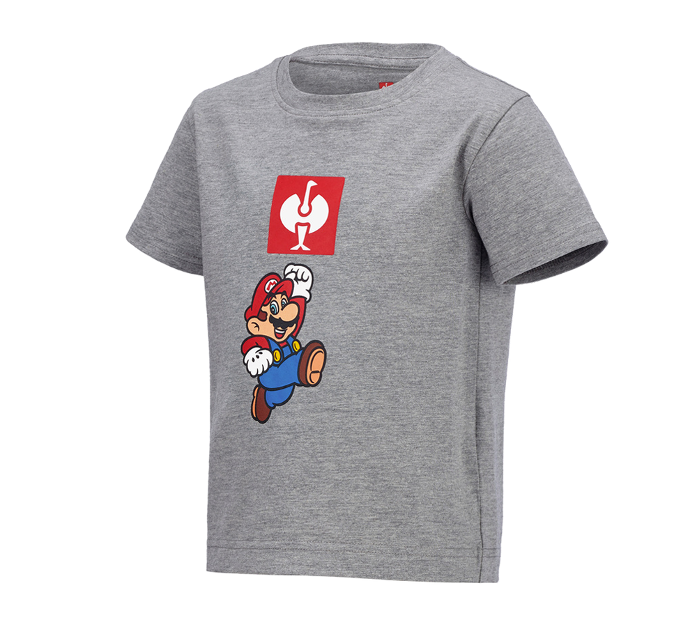 SUPER MARIO X STRAUSS: Super Mario T-Shirt, Kinder + graumeliert