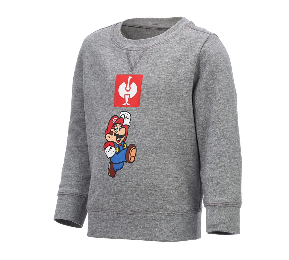 Kollaborationen: Super Mario Sweatshirt, Kinder + graumeliert