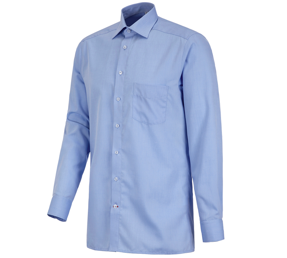 Shirts & Co.: Business Hemd e.s.comfort, langarm + hellblau melange