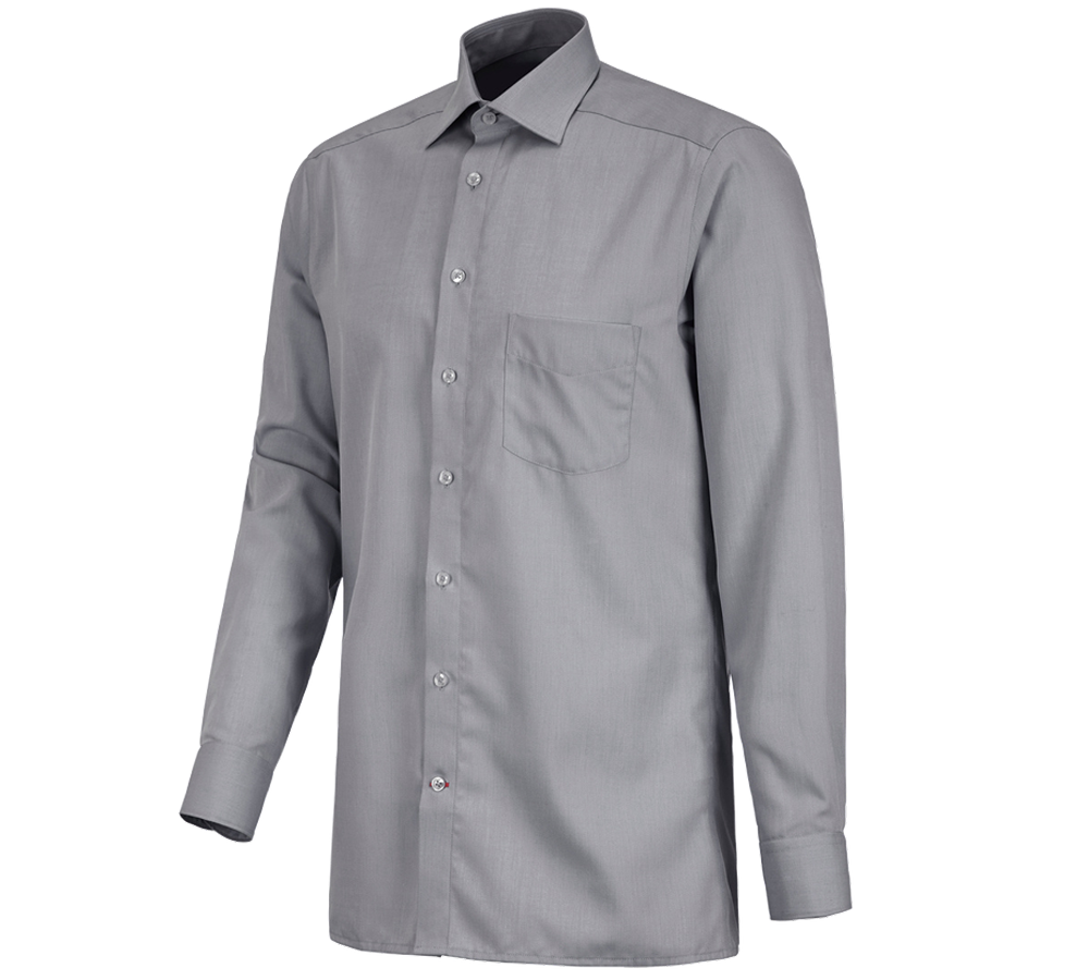 Shirts & Co.: Business Hemd e.s.comfort, langarm + grau melange