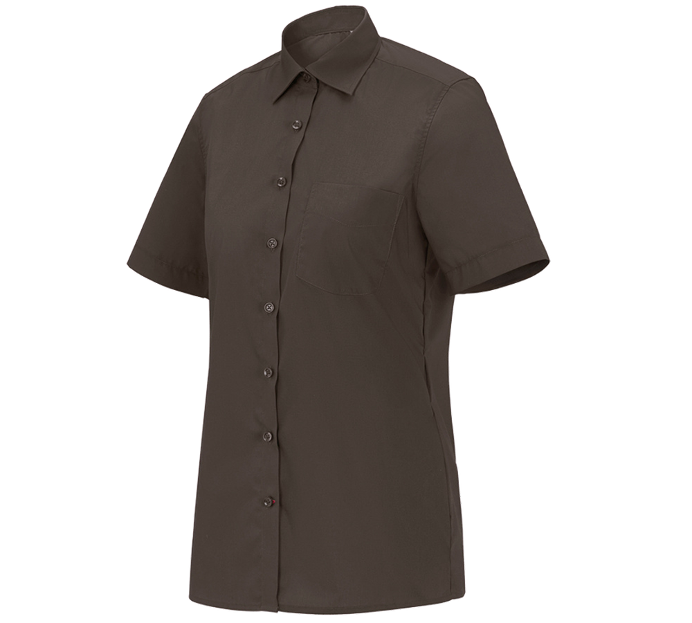 Shirts & Co.: e.s. Servicebluse kurzarm + kastanie