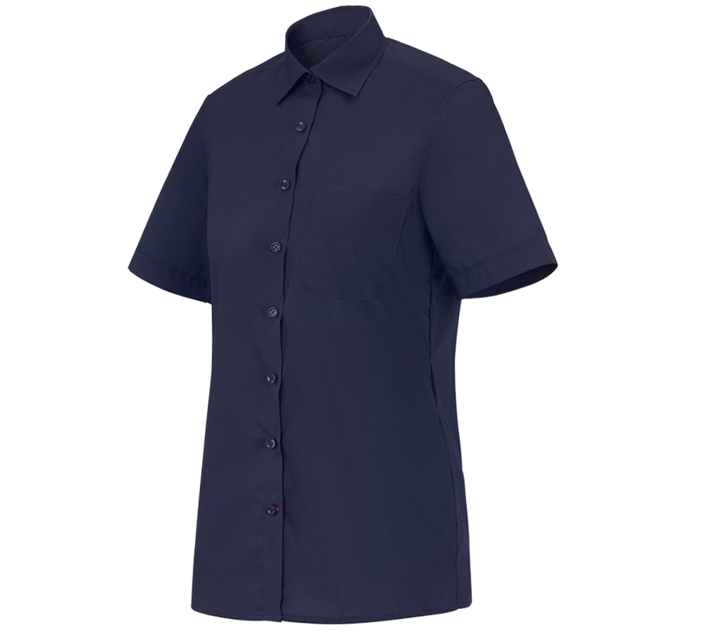 Shirts & Co.: e.s. Servicebluse kurzarm + dunkelblau