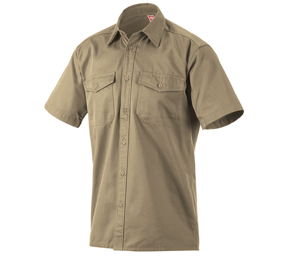 Shirts & Co.: Arbeitshemd e.s.classic, kurzarm + khaki