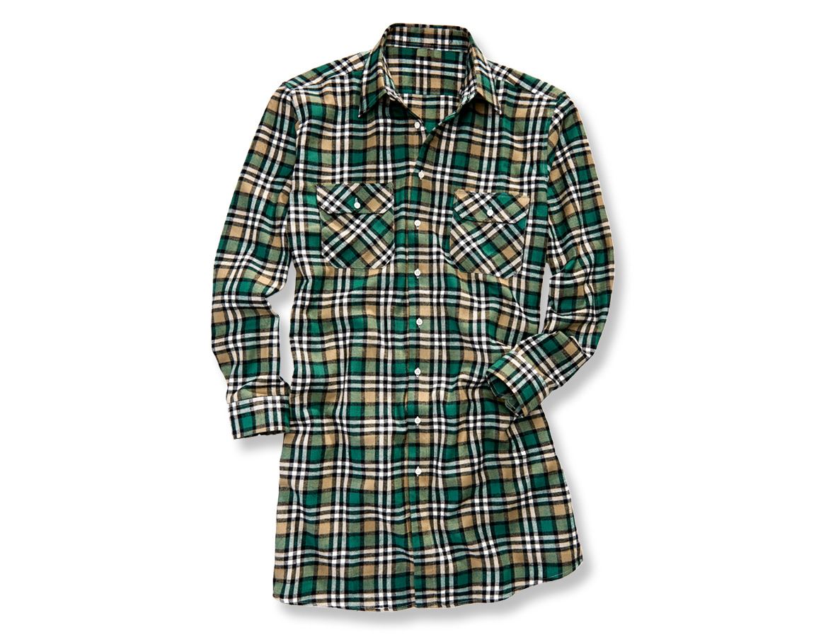 Shirts & Co.: Baumwoll-Hemd Bergen, extra lang + grün/schwarz/gips