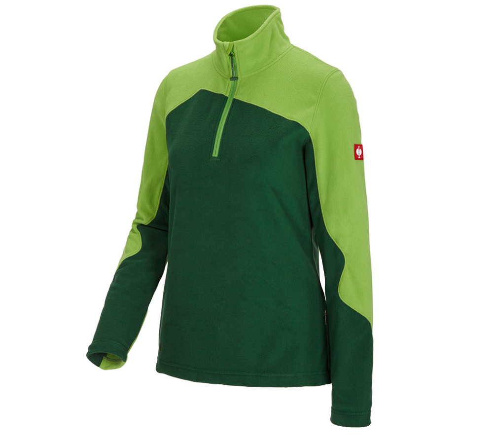 Shirts & Co.: Fleece Troyer e.s.motion 2020, Damen + grün/seegrün