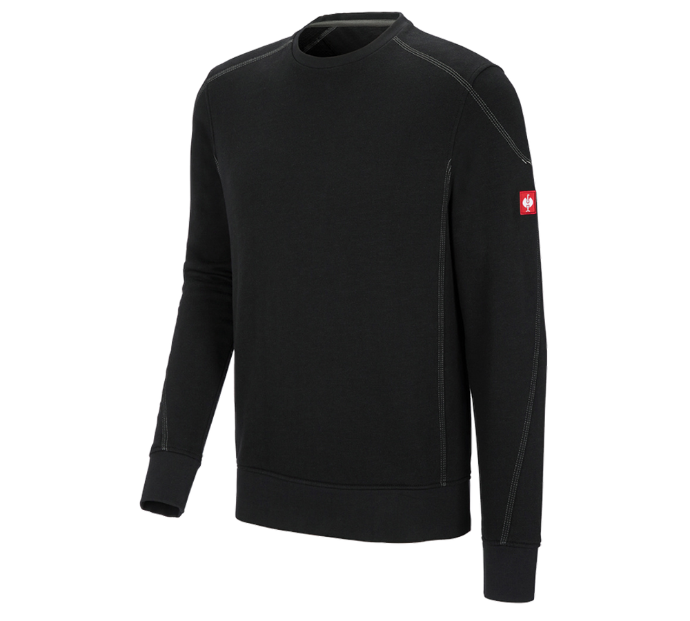 Shirts & Co.: Sweatshirt cotton slub e.s.roughtough + schwarz