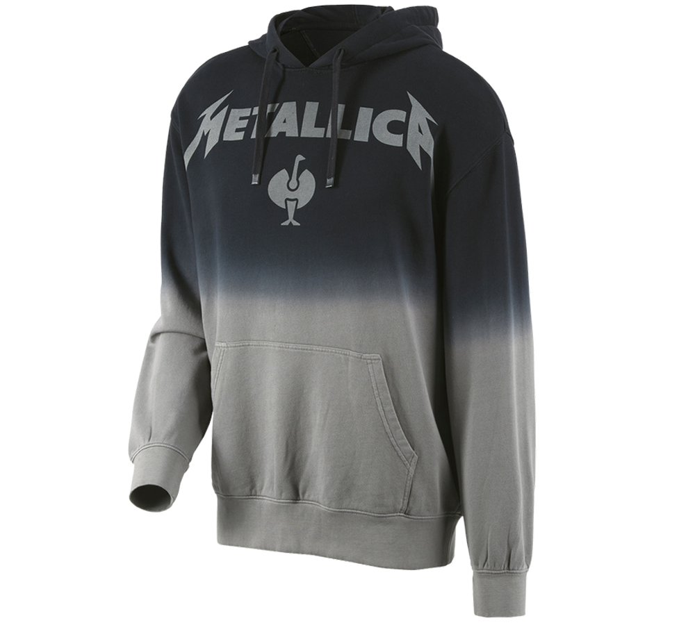 Shirts & Co.: Metallica cotton hoodie, men + schwarz/granit