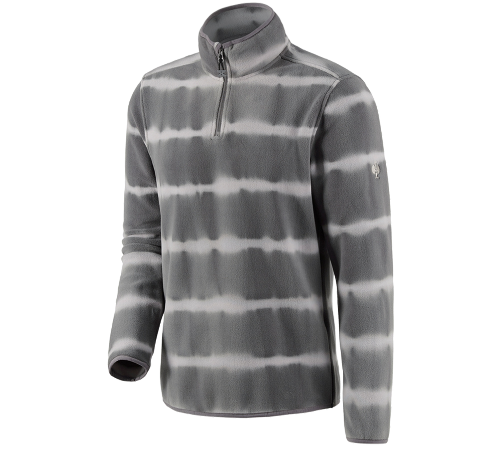 Shirts & Co.: Fleece Troyer tie-dye e.s.motion ten + granit/opalgrau