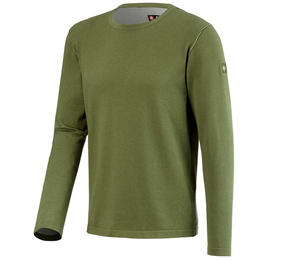 Shirts & Co.: Strickpullover e.s.iconic + berggrün