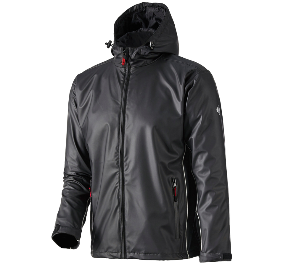 Jacken: Regenjacke flexactive + schwarz/grau