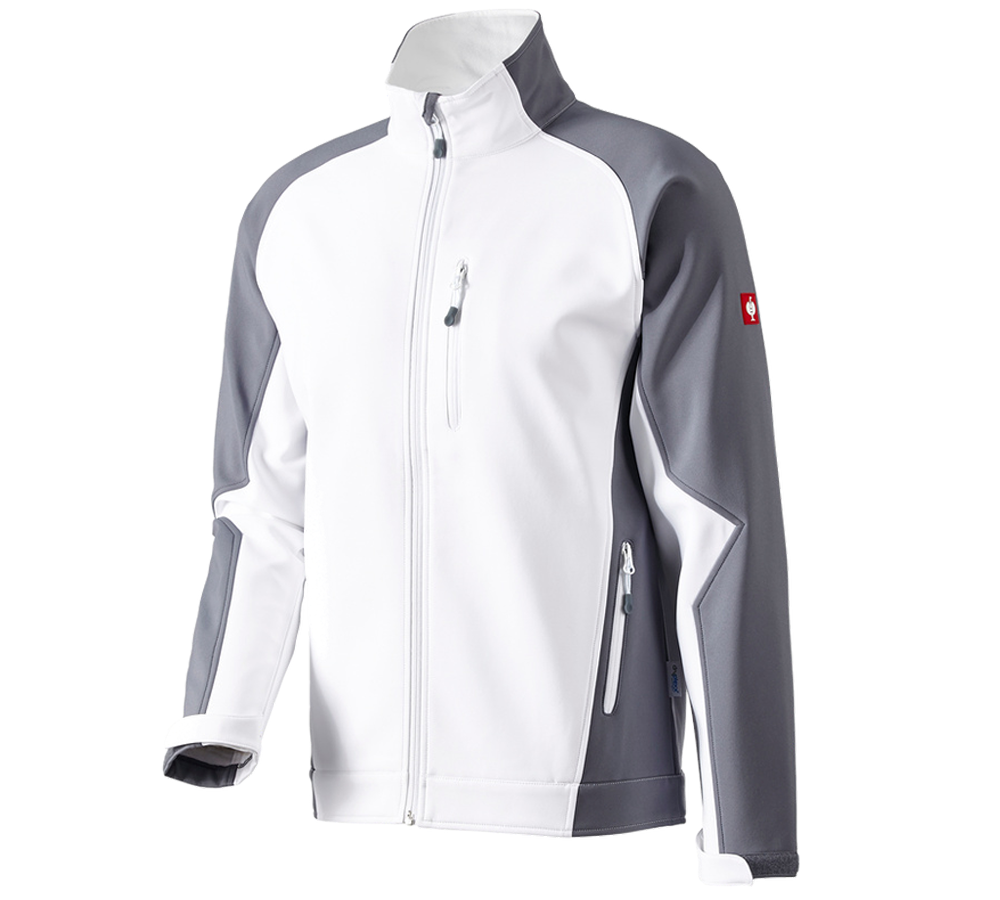Jacken: Softshell Jacke dryplexx® softlight + weiß/grau