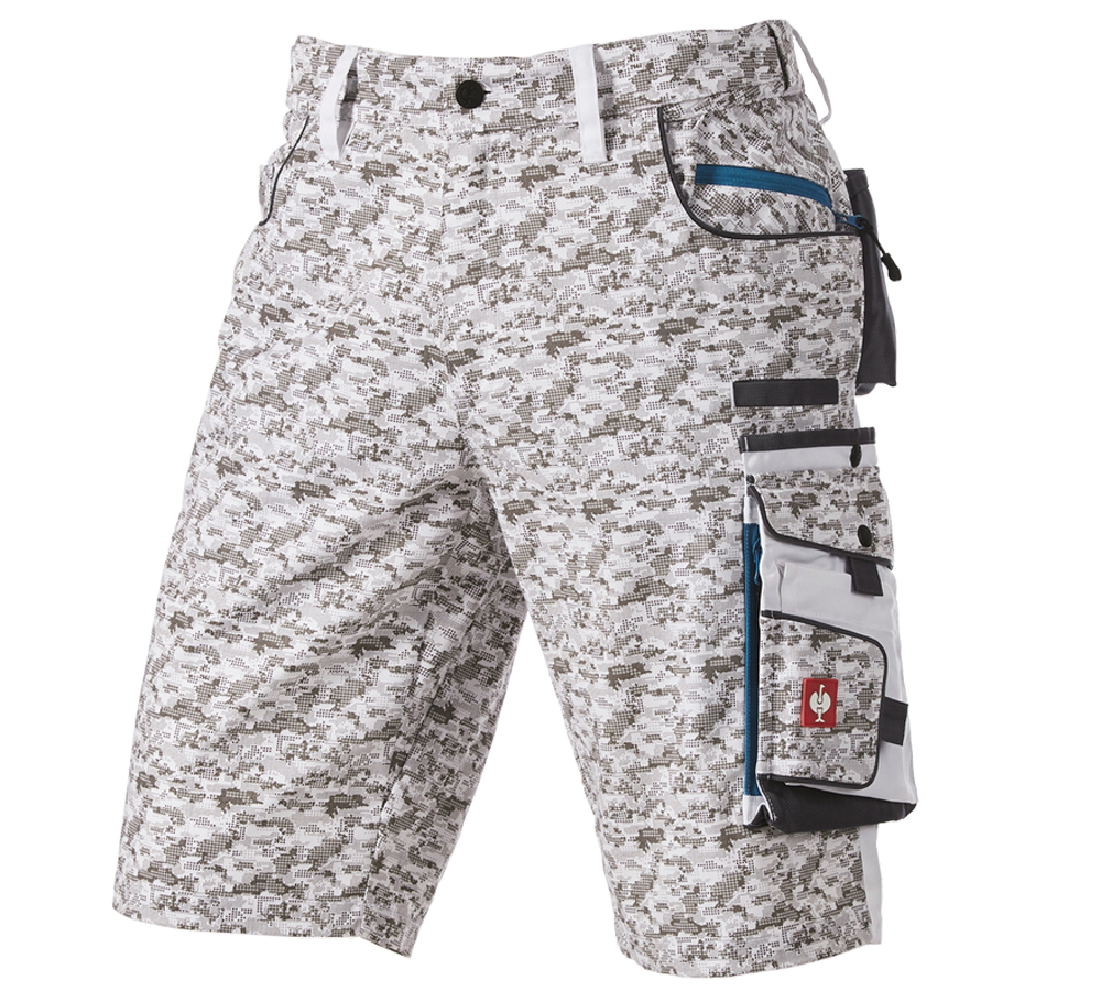 Hosen: e.s. Shorts Pixel + weiß/grau/petrol
