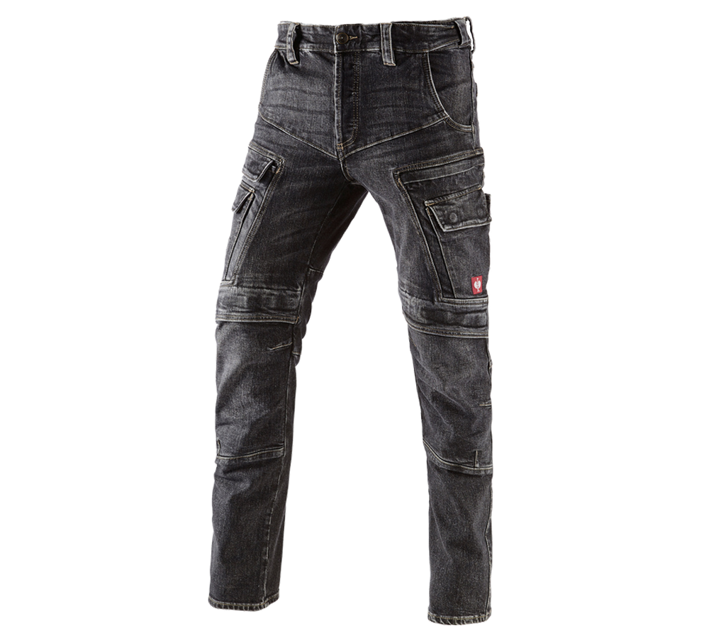 Themen: e.s. Cargo Worker-Jeans POWERdenim + blackwashed