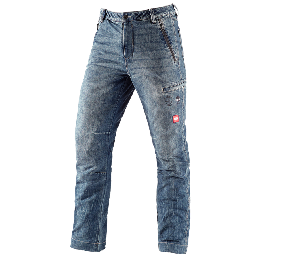 Forst- / Schnittschutzkleidung: e.s. Forst-Schnittschutz Jeans + stonewashed