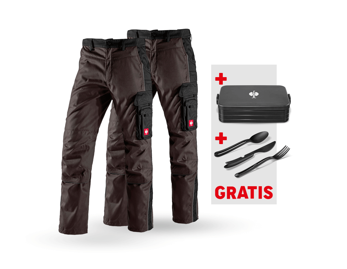 Bekleidung: SET: 2x Bundhose e.s.active + braun/schwarz